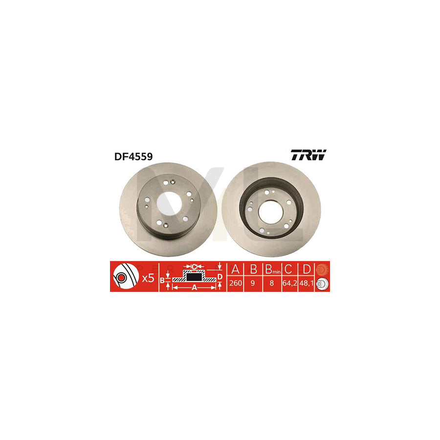 TRW DF4559 Brake Disc Solid | Performance Parts Direct Car Parts