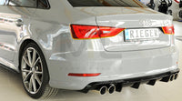 Rieger 00088158 Audi 8V A3 Rear Diffuser for Twin Tailpipe Left & Right - Glossy Black