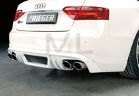 Rieger 00055429 Audi B8 B81 Rear Diffuser for Twin Tailpipe Left & Right (A5 & S5) -  Matte Black