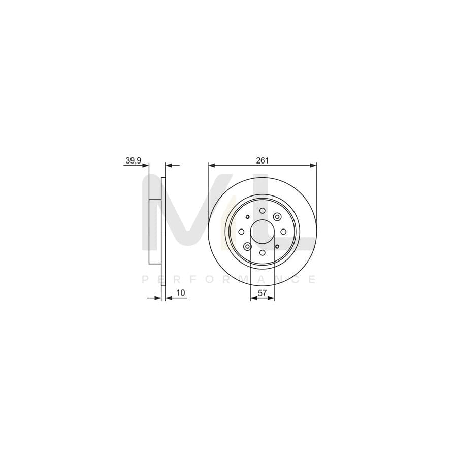 BOSCH 0 986 479 597 Brake Disc Solid, Oiled | Performance Parts Direct Car Parts