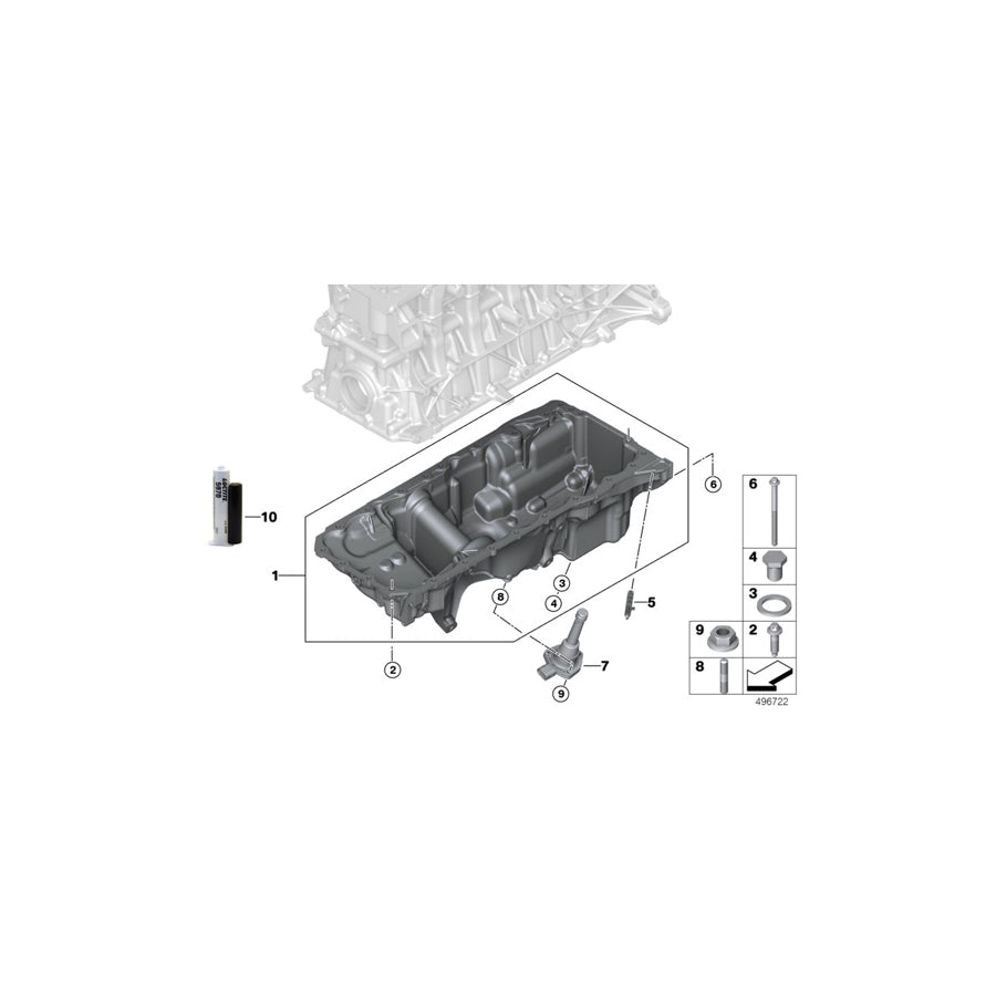 Genuine BMW 11138053424 Oil Pan (Inc. X3 M & X4 M) |