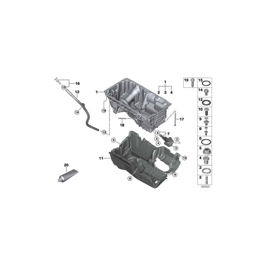 Genuine BMW 11138513662 F20 Oil Pan (Inc. 118dX & 120dX) |