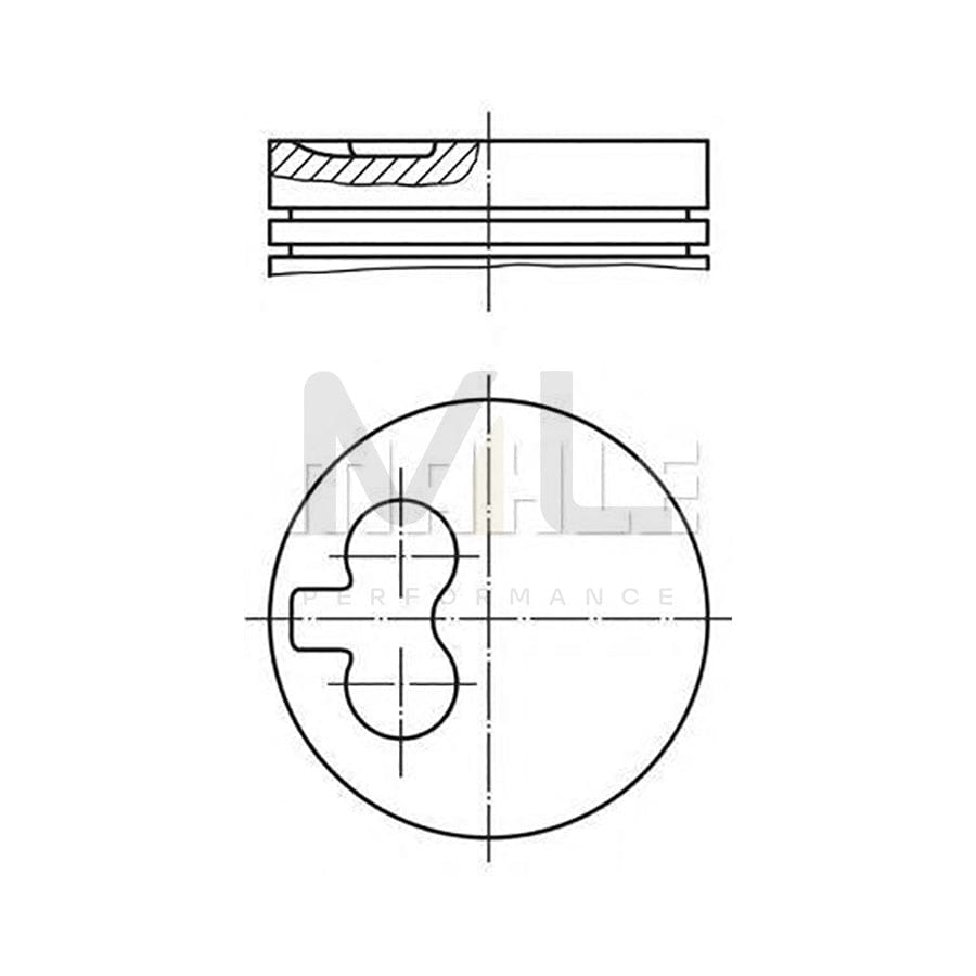 MAHLE ORIGINAL 029 55 03 Piston 76,76 mm, with piston rings, with piston ring carrier | Performance Parts DirectCar Parts