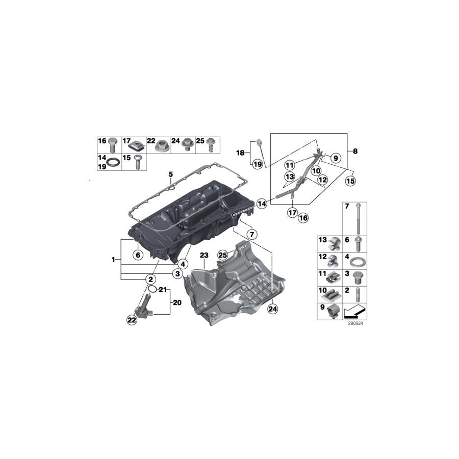 Genuine BMW 11138518716 F10 F01 Oil Pan (Inc. 750dX, 750LdX & M550dX) |