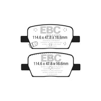 EBC PD03KR958 Cadillac Chevrolet Yellowstuff Rear Brake Pad & Plain Disc Kit (Inc. CT6 & Camaro)