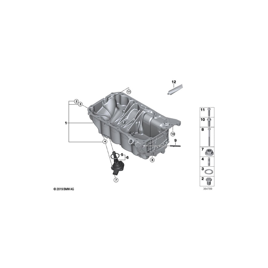 Genuine BMW 11138580120 F56 Oil Pan (Inc. X2 28i, X2 M35iX & X1 28i) |