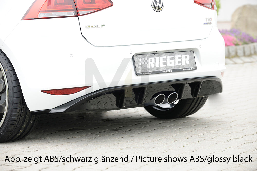 Rieger 00059559 VW Mk7 Golf Rear Diffuser for Twin Tailpipe Centre -  Matte Black