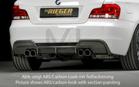 Rieger 00088025 BMW 1 Series E82 E88 Rear Diffuser for Twin Tailpipe Left & Right - Glossy Black