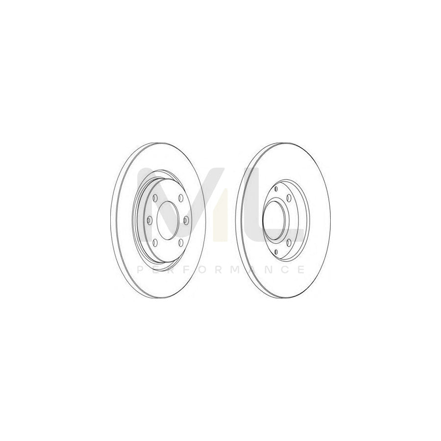FERODO DDF1000C-1 Brake Disc Solid, Coated, with bolts/screws | Performance Parts Direct Car Parts