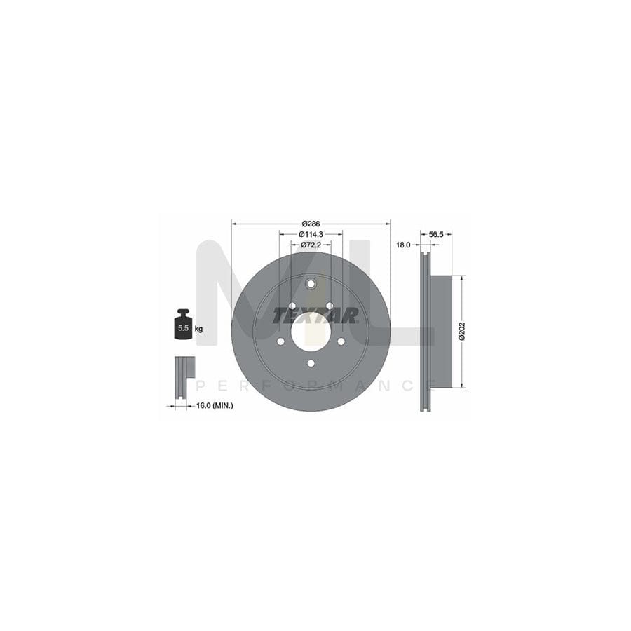 TEXTAR 92130100 Brake Disc Internally Vented, without wheel hub, without wheel studs | Performance Parts Direct Car Parts