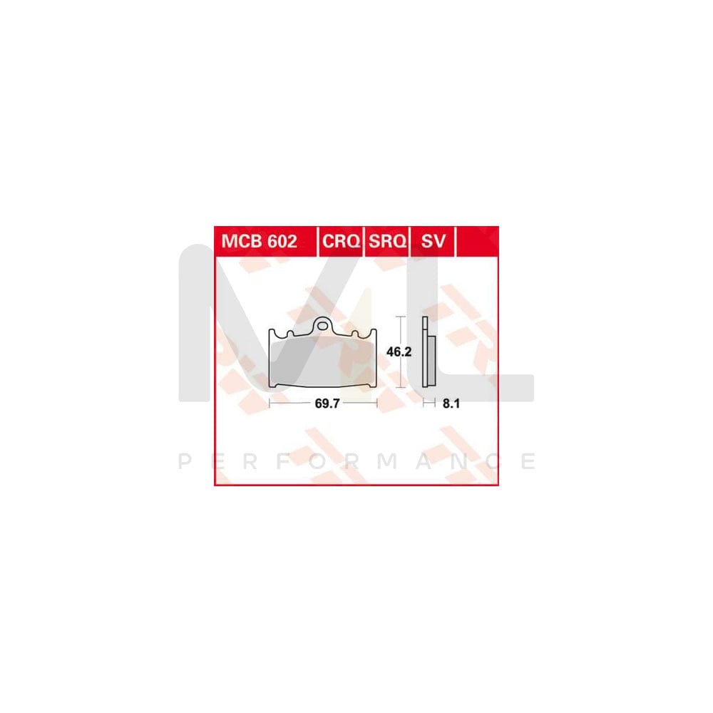 TRW Hyper Carbon Racing Mcb602Crq Brake Pad Set | Performance Parts Direct Car Parts