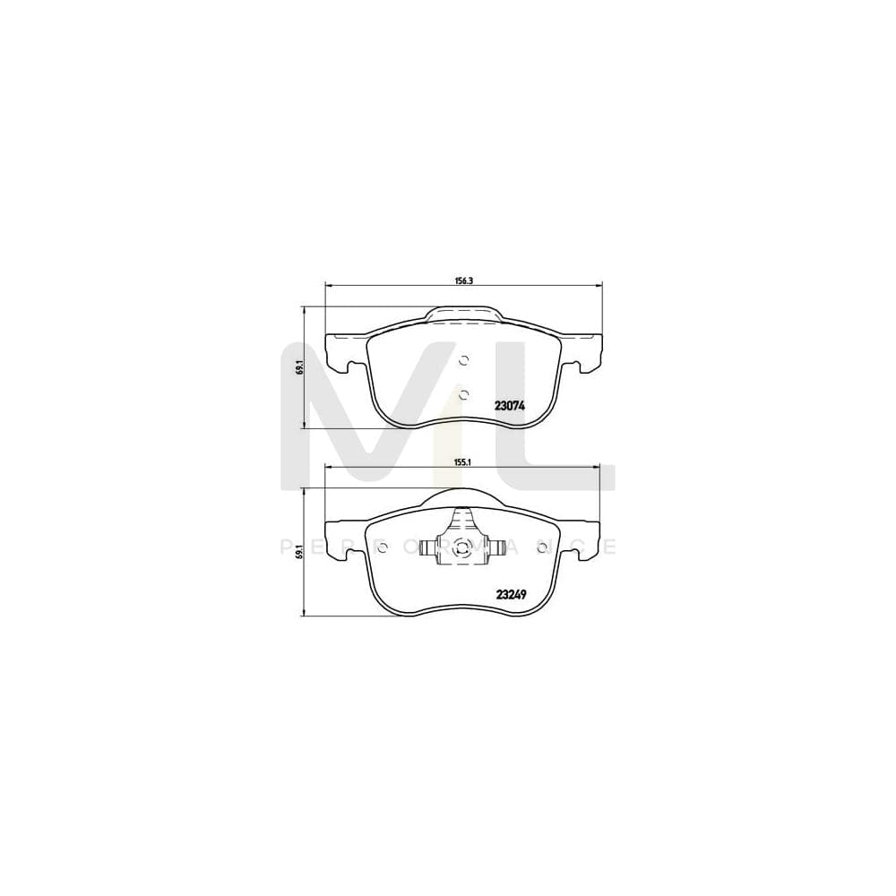 Brembo P 86 020 Brake Pad Set Excl. Wear Warning Contact