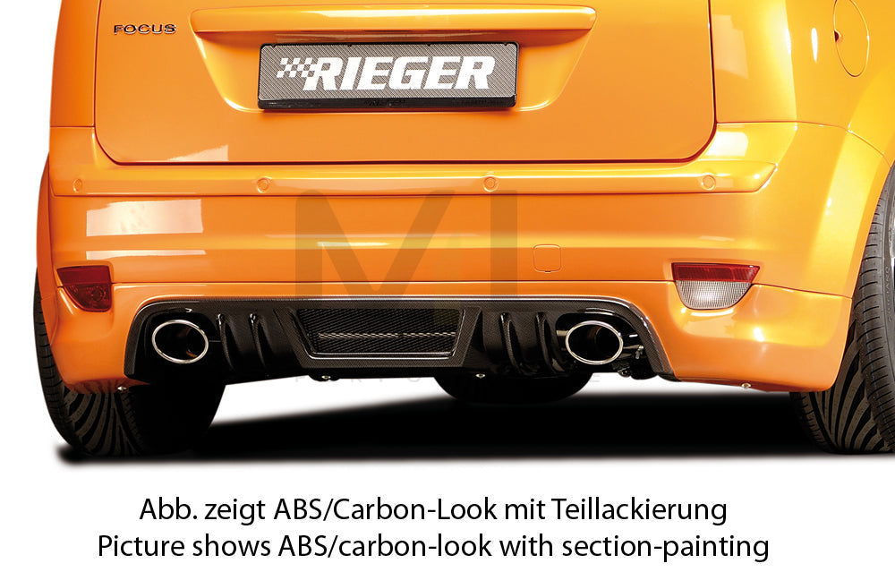 Rieger 00034138 Ford Focus 2 Rear Diffuser for Tailpipe Left & Right -  Matte Black