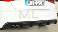 Rieger 00056804 Audi 8V A3 Rear Diffuser for Twin Tailpipe Left -  Matte Black