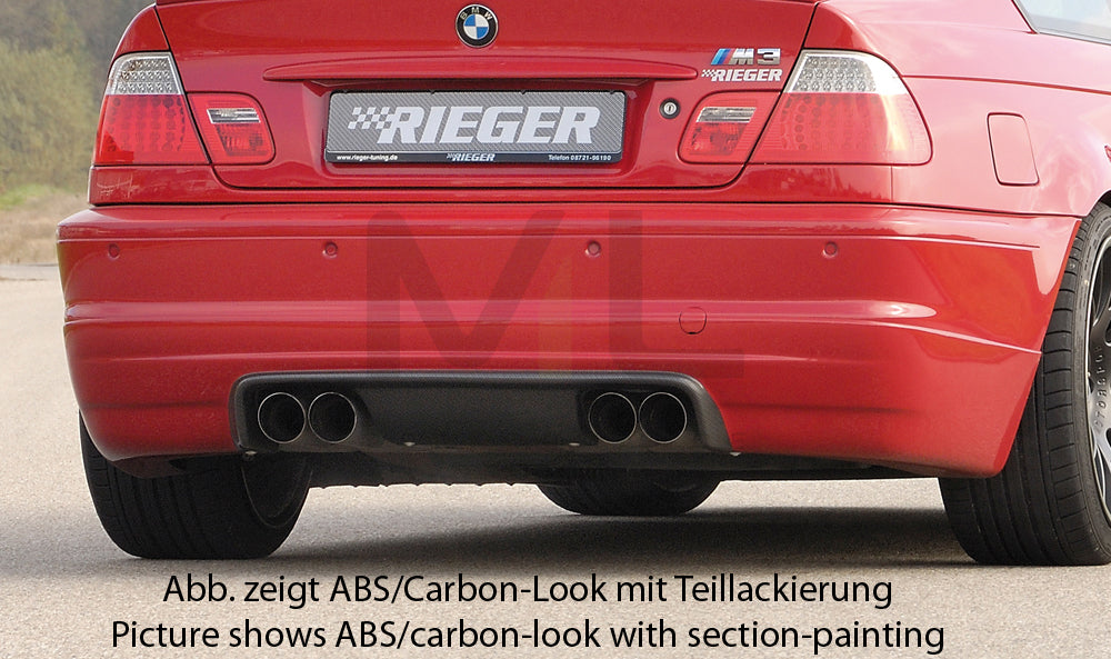Rieger 00050242 BMW 3 Series E46 M3 Rear Diffuser -  Matte Black