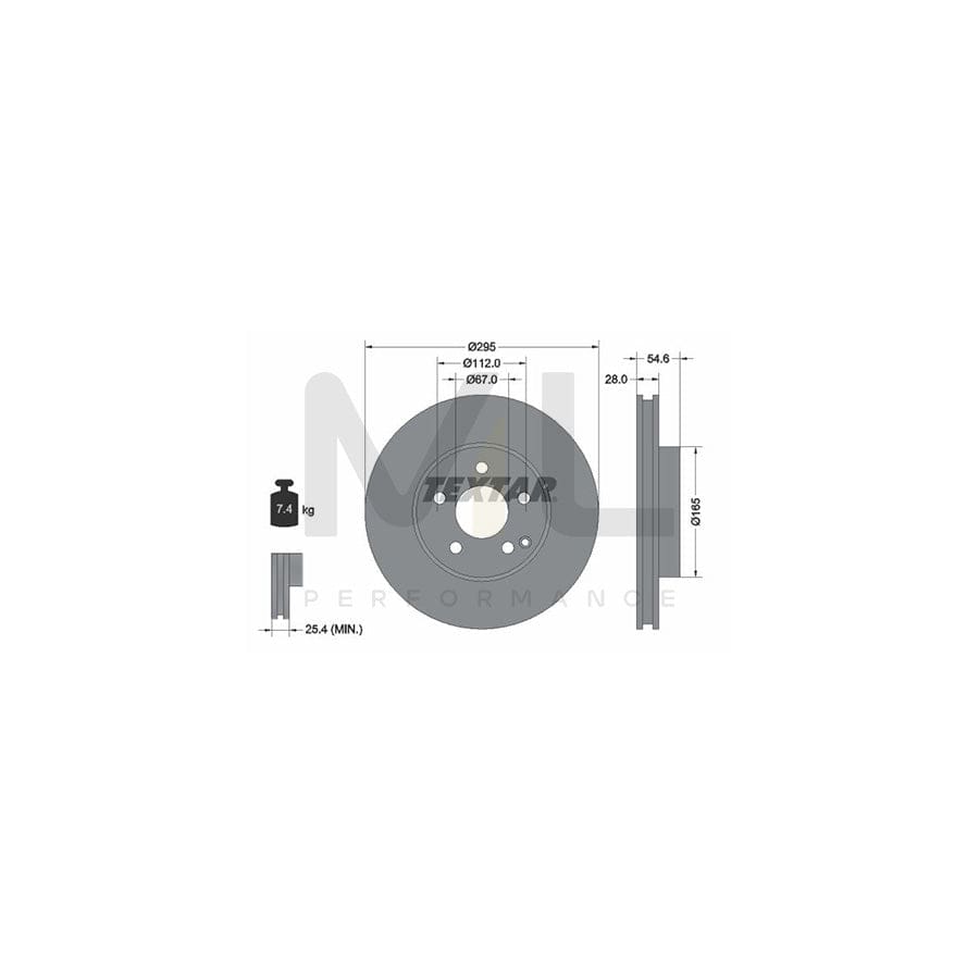 TEXTAR PRO+ 92115105 Brake Disc suitable for MERCEDES-BENZ E-Class Internally Vented, Coated, High-carbon, without wheel hub, without wheel studs | Performance Parts Direct Car Parts