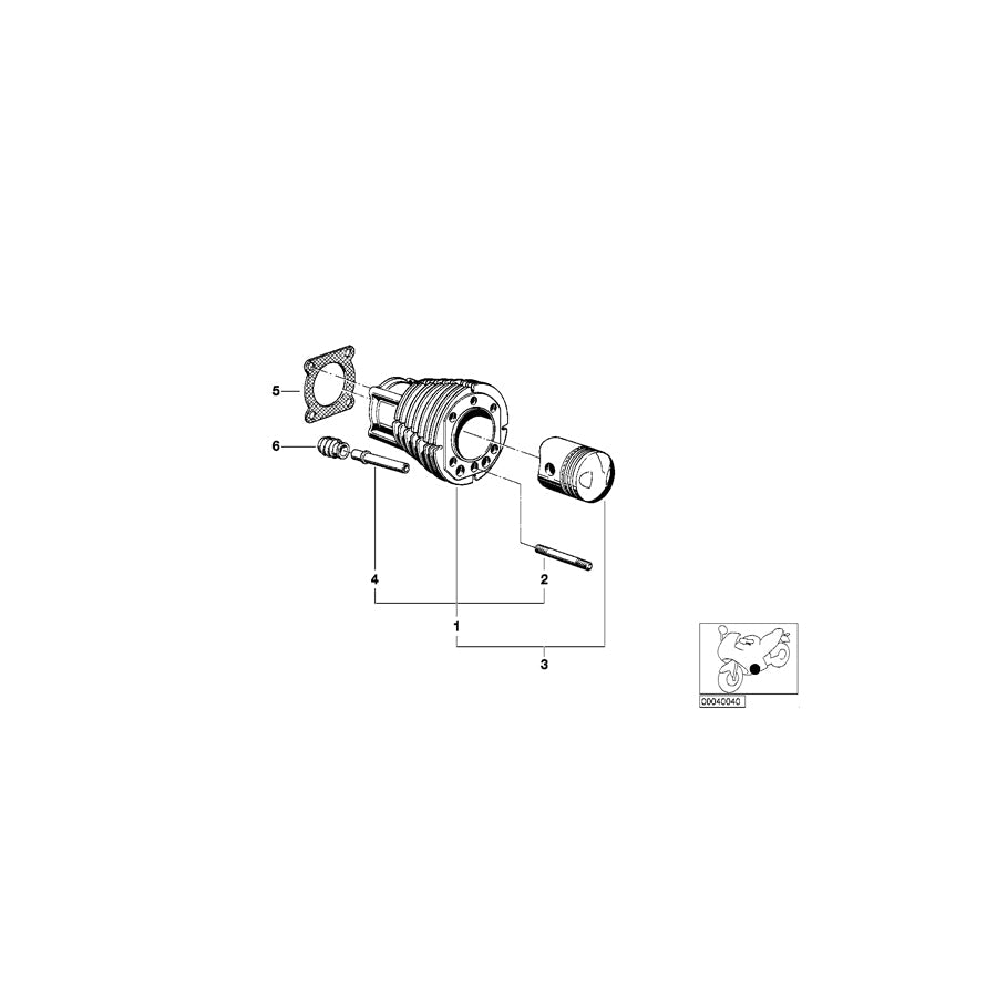 Genuine BMW 11111255017 Cylinder 73,5 (Inc. R60/5 & R60/6) |