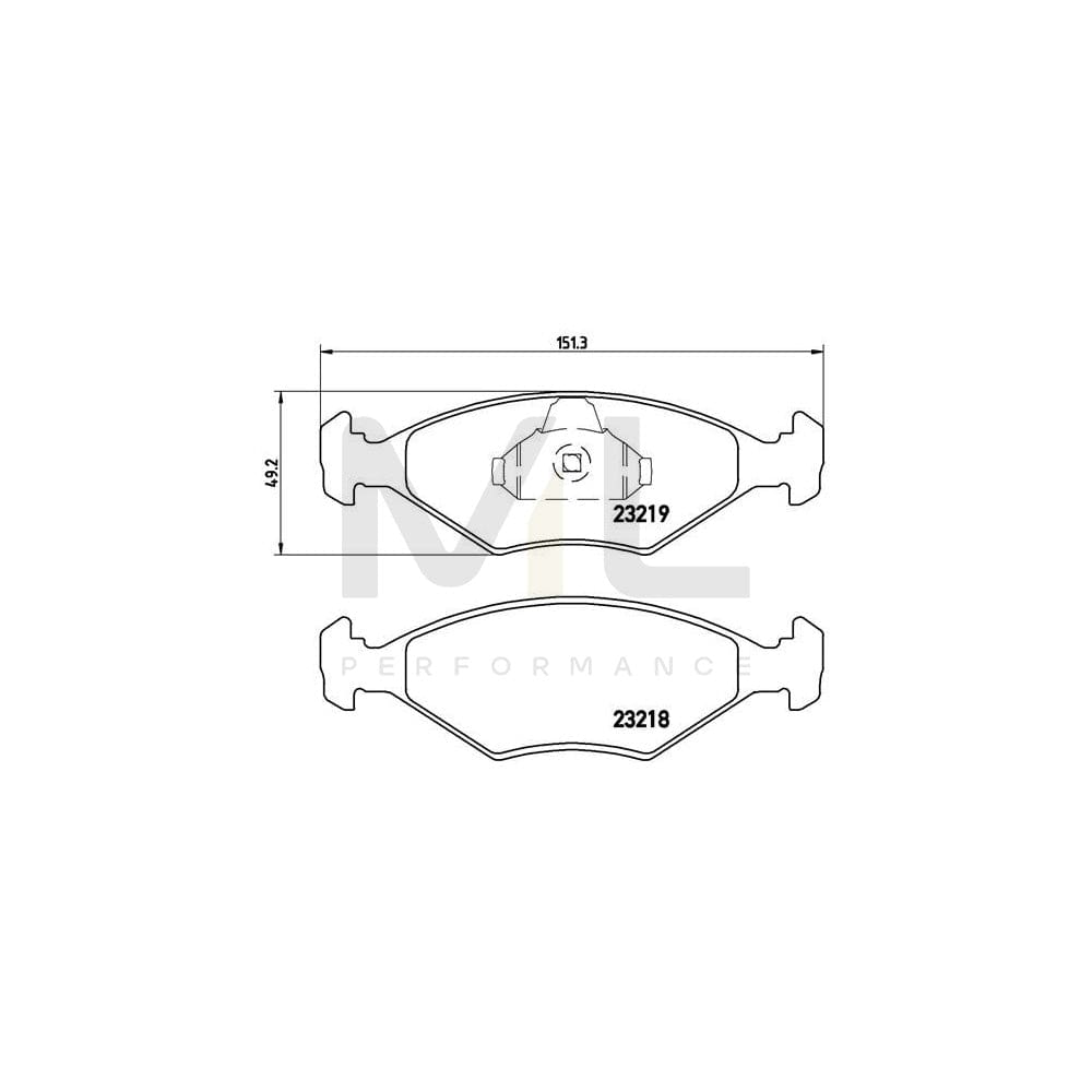 Brembo P 23 124 Brake Pad Set Excl. Wear Warning Contact