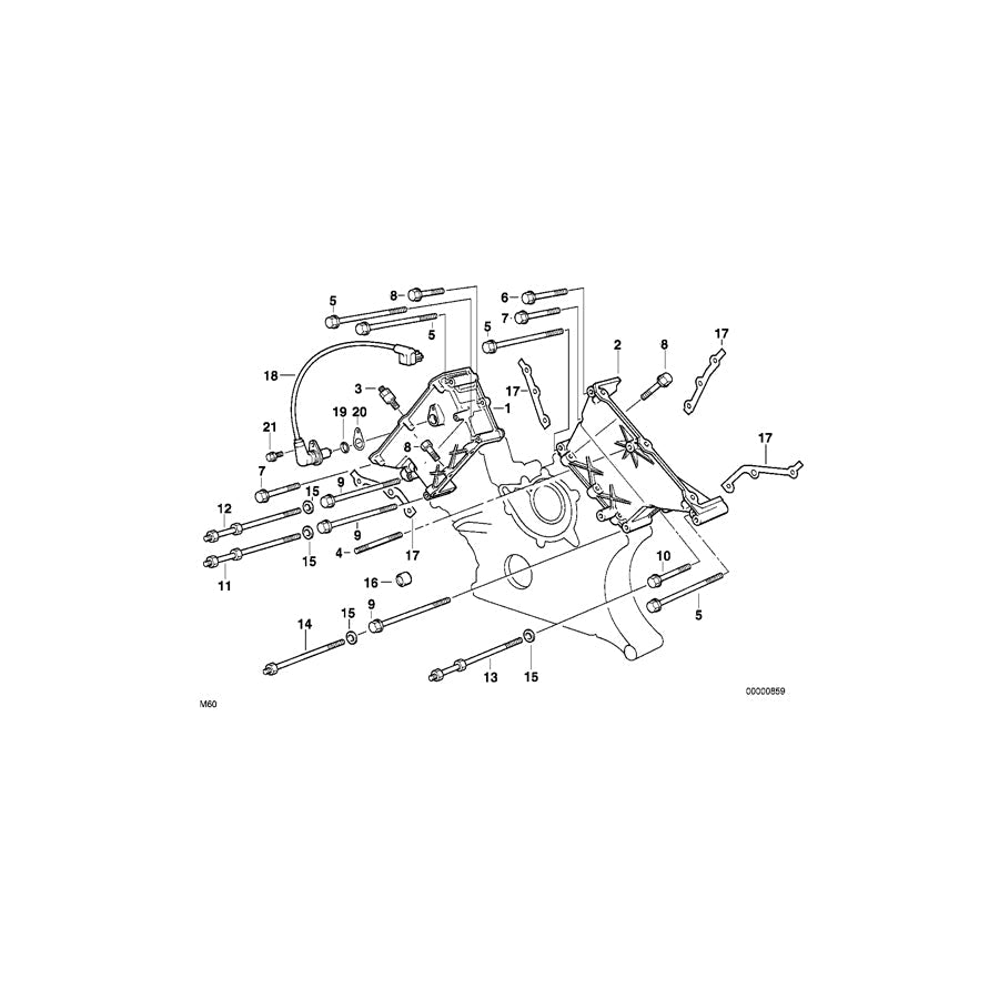 Genuine BMW 11141747597 E38 E31 Timing Case Cover, Top Zyl.5-8 (Inc. 740i, 840i & 730i)