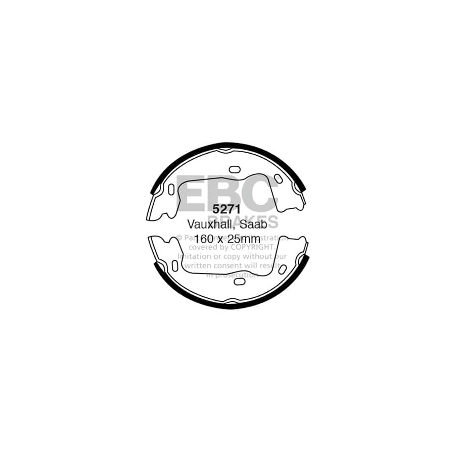 EBC 5271 Opel Saab Vauxhall Rear Brake Shoes (4 pcs.)