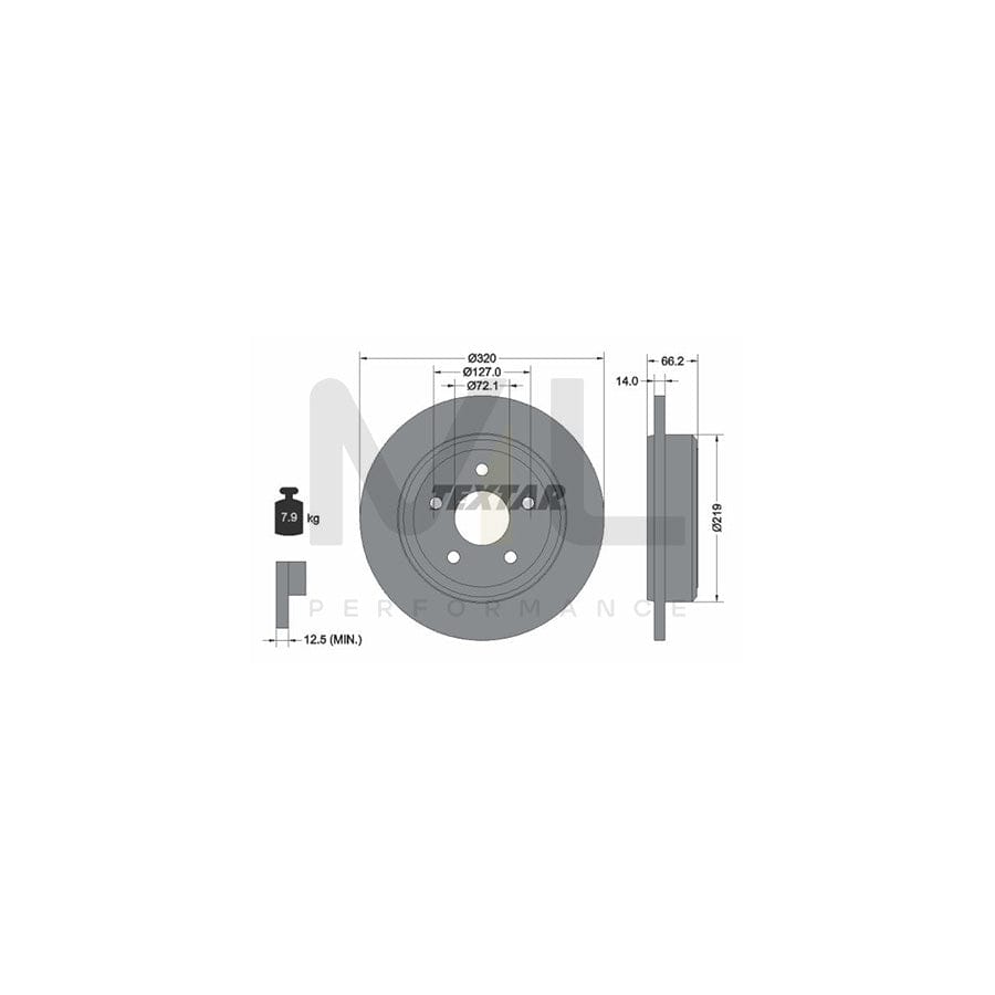 TEXTAR PRO 92177403 Brake Disc Solid, Coated, without wheel hub, without wheel studs | Performance Parts Direct Car Parts