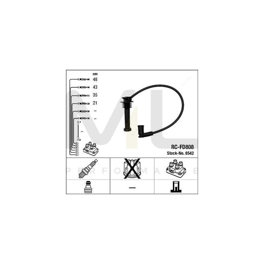 NGK Ignition Cable Kit RC-FD808 (NGK8542)