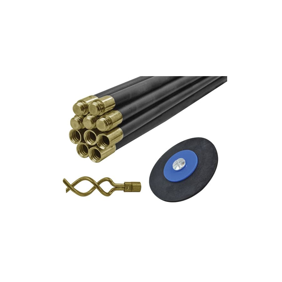 Faithfull FAIDRSET12 Universal Drain Clean Set (10 x Rods Plunger & Worm) |