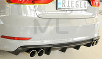 Rieger 00056808 Audi 8V A3 Rear Diffuser for Twin Tailpipe Left & Right -  Matte Black