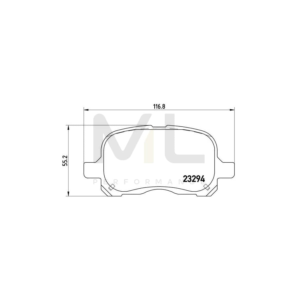 Brembo P 83 044 Brake Pad Set Excl. Wear Warning Contact