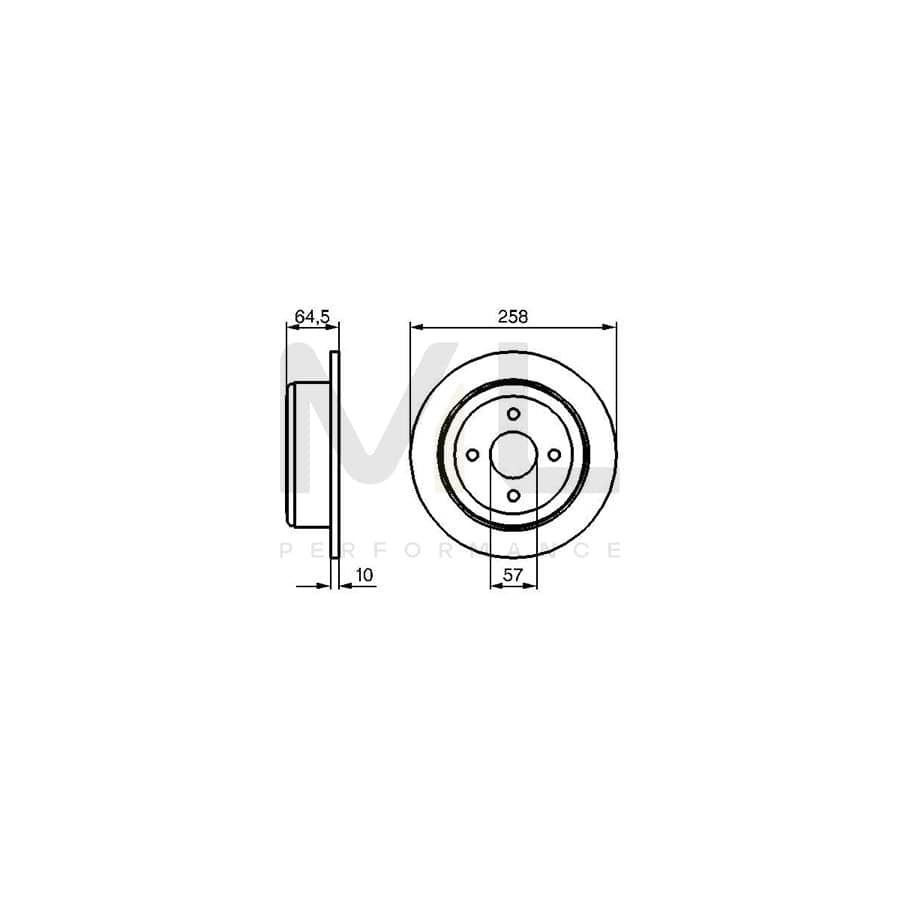 BOSCH 0 986 479 220 Brake Disc Solid, Oiled | Performance Parts Direct Car Parts