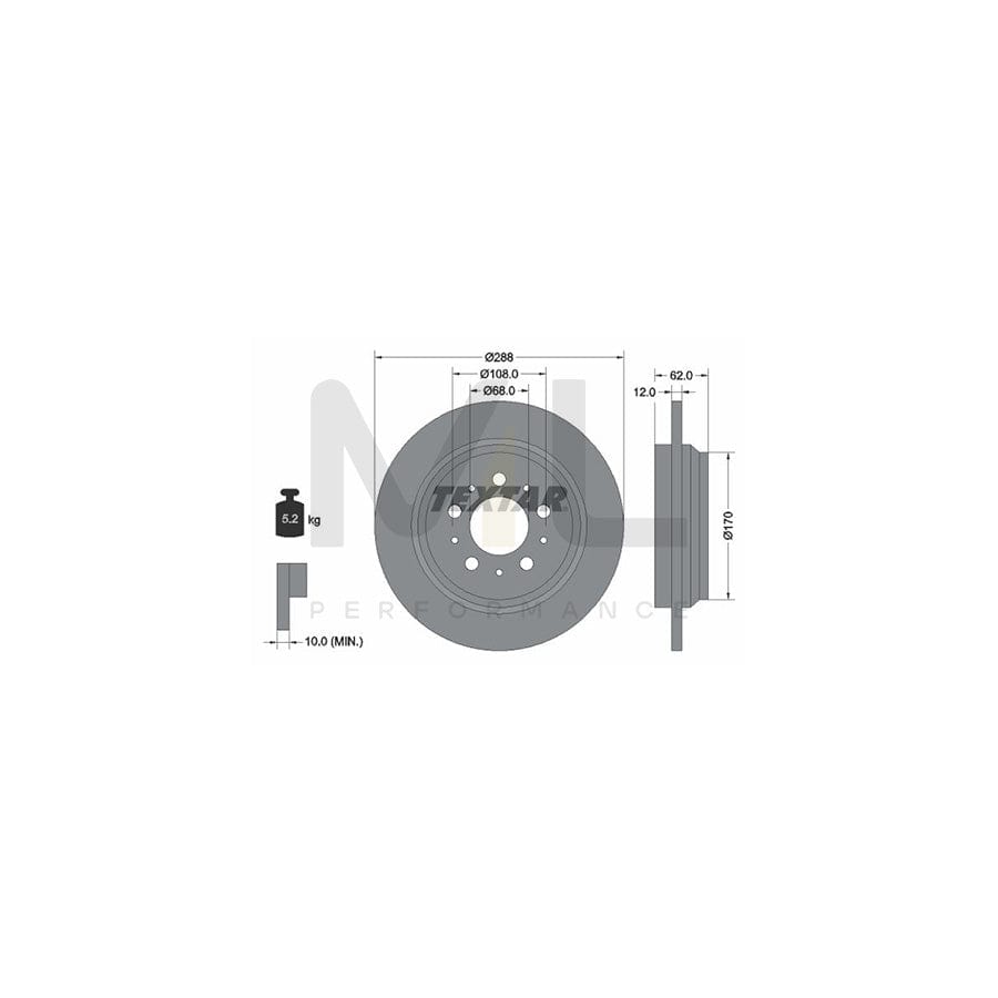 TEXTAR PRO 92149203 Brake Disc Solid, Coated, without wheel hub, without wheel studs | Performance Parts Direct Car Parts