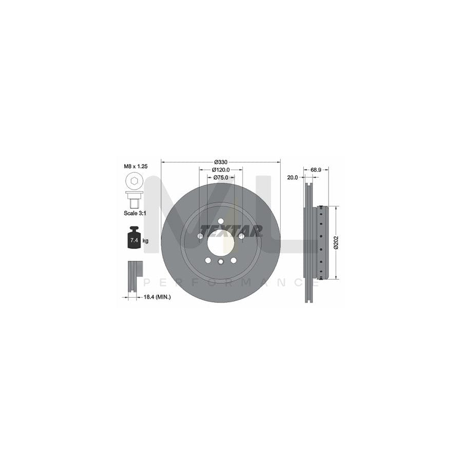 TEXTAR PRO+ 92265925 Brake Disc for BMW 5 Series Internally Vented, Two-piece brake disc, Coated, High-carbon, with bolts/screws, without wheel hub, without wheel studs | Performance Parts Direct Car Parts