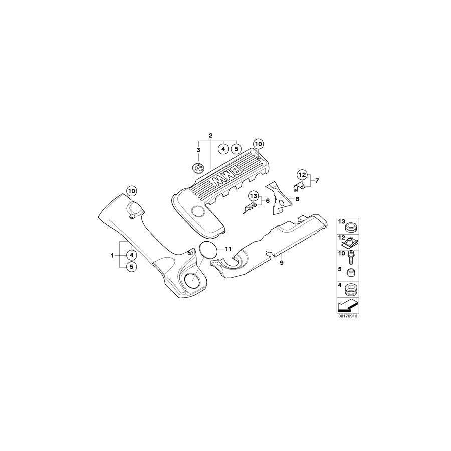 Genuine BMW 11147786740 E39 E38 E53 Cover, Acoustic (Inc. 530d, X5 3.0d & 730d)