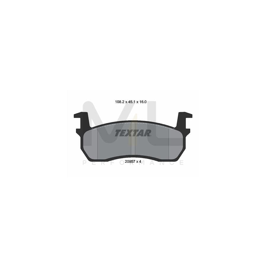 TEXTAR 2095701 Brake pad set not prepared for wear indicator