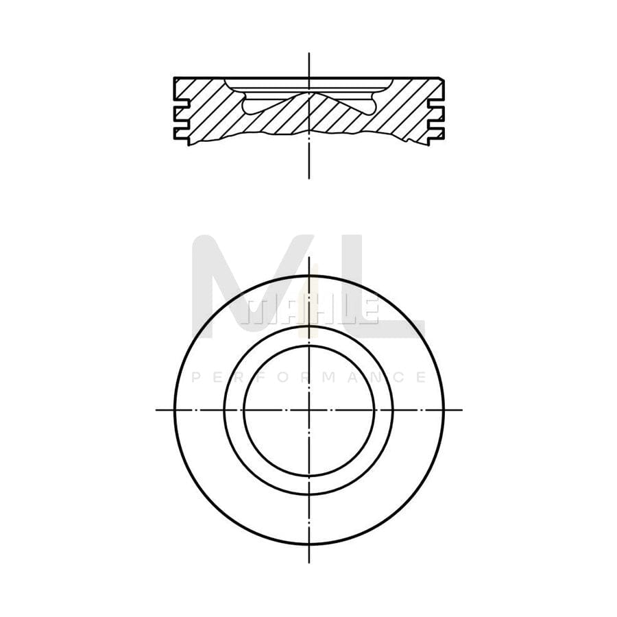 MAHLE ORIGINAL 007 PI 00159 001 Piston 96,0 mm, with cooling duct, with piston ring carrier | Performance Parts DirectCar Parts