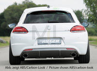 Rieger 00088098 VW 13 Scirocco R Rear Diffuser for Original Tailpipe Left & RIght - Glossy Black