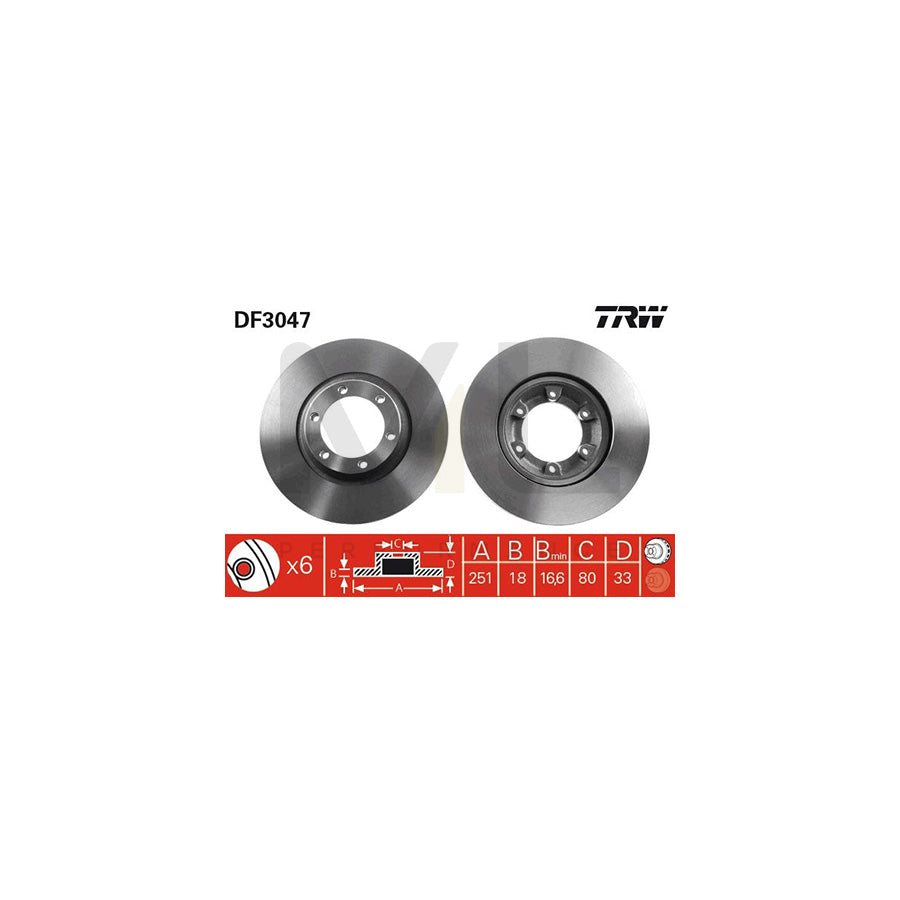 TRW DF3047 Brake Disc Vented, Painted | Performance Parts Direct Car Parts