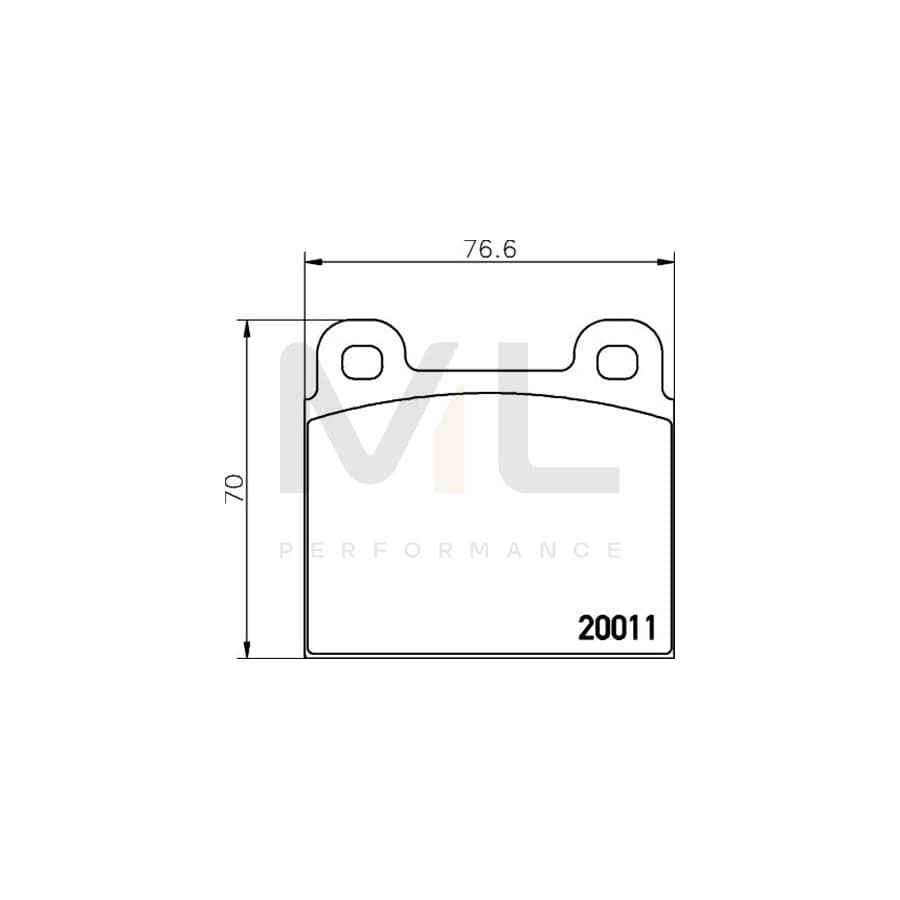 TEXTAR 2001105 Brake pad set not prepared for wear indicator