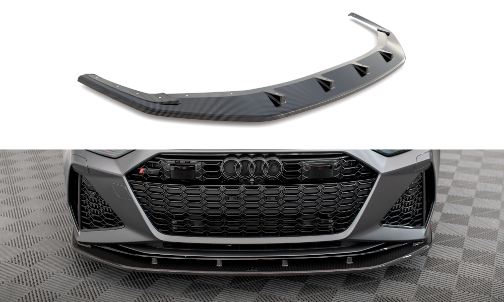 MAXTON DESIGN CF-AU-RS6-C8-FD1-245-P CARBON FIBER FRONT SPLITTER AUDI RS6 C8 / RS7 C8