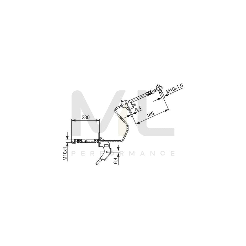 BOSCH 1 987 476 199 Brake Hose 385mm, M10x1 | Performance Parts Direct Car Parts