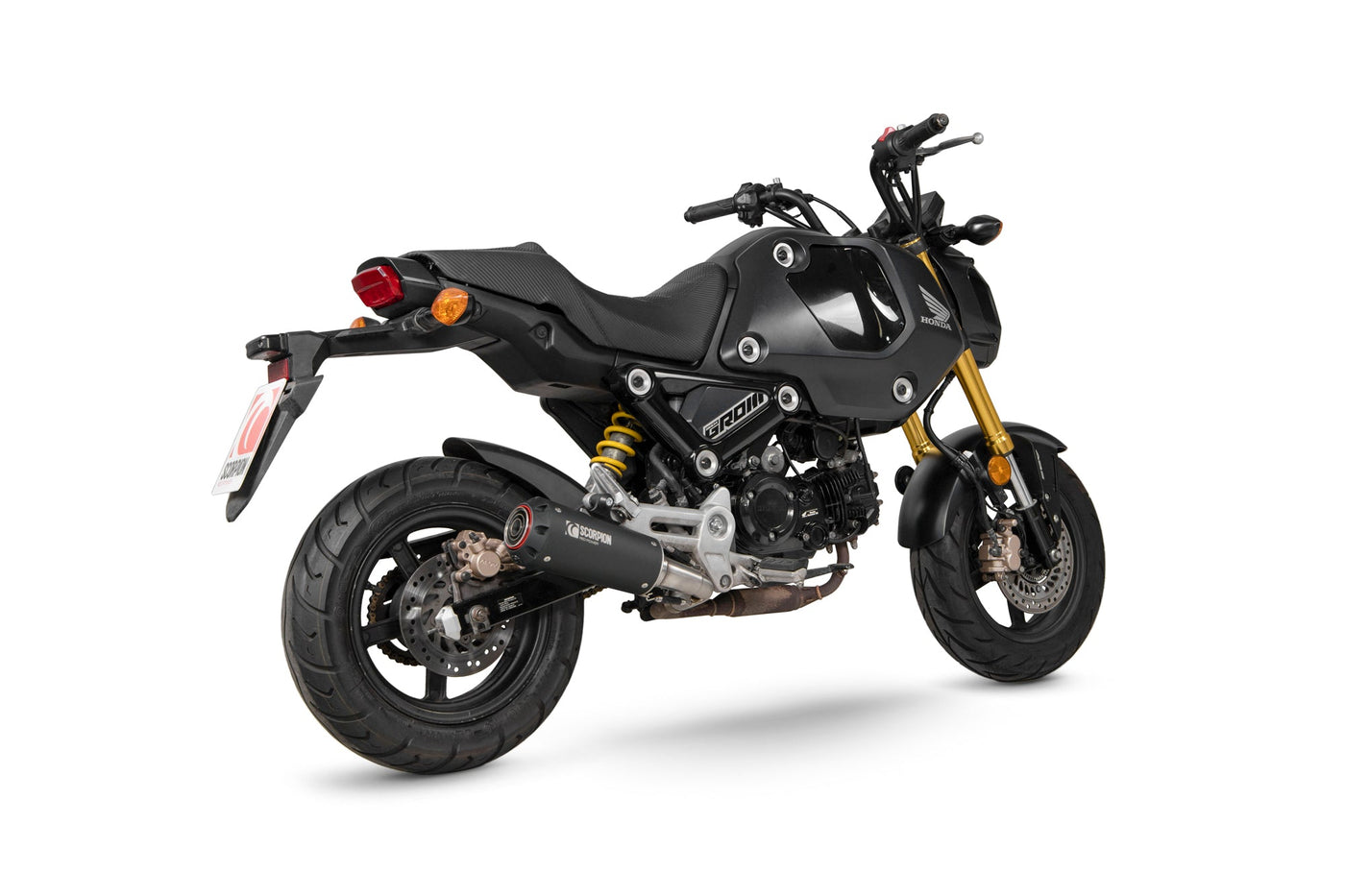 Scorpion PHA199BCER Honda MSX 125 Red Power Slip-On Exhaust - Black Ceramic Coated Sleeve