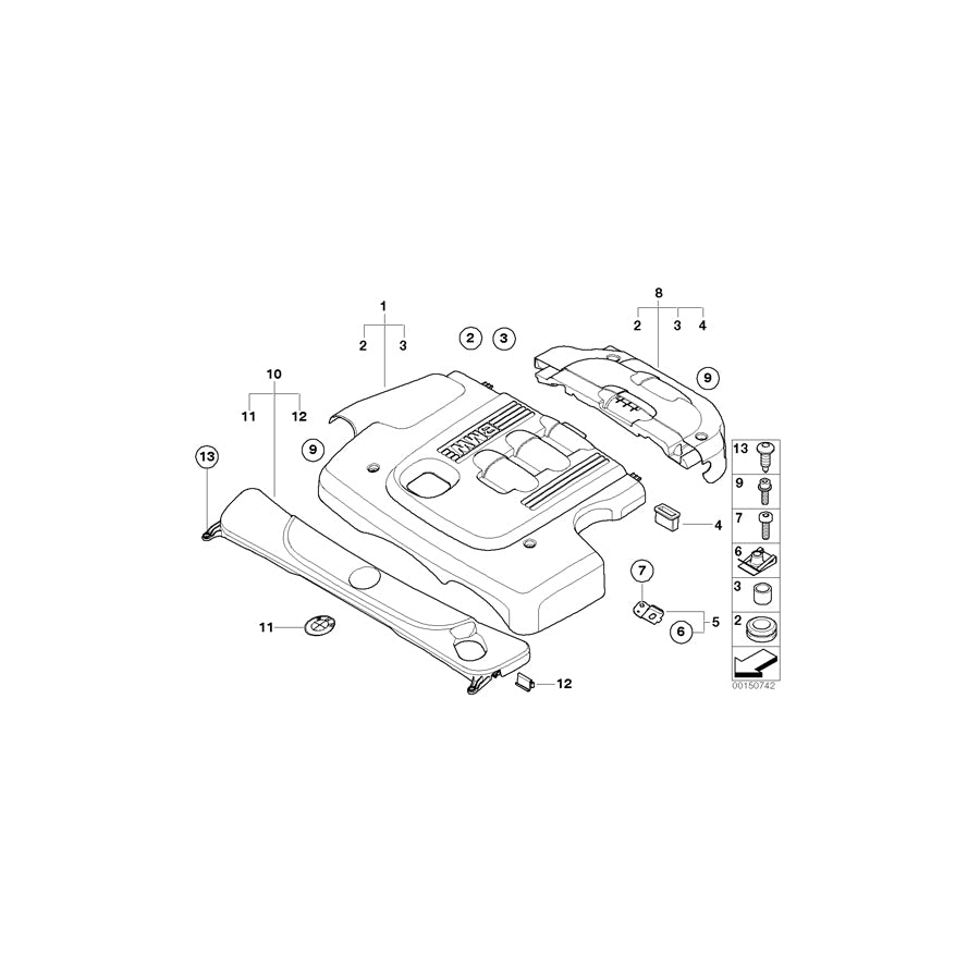 Genuine BMW 11147807247 E60 E83 Cover, Acoustic (Inc. 520d & X3 2.0d)