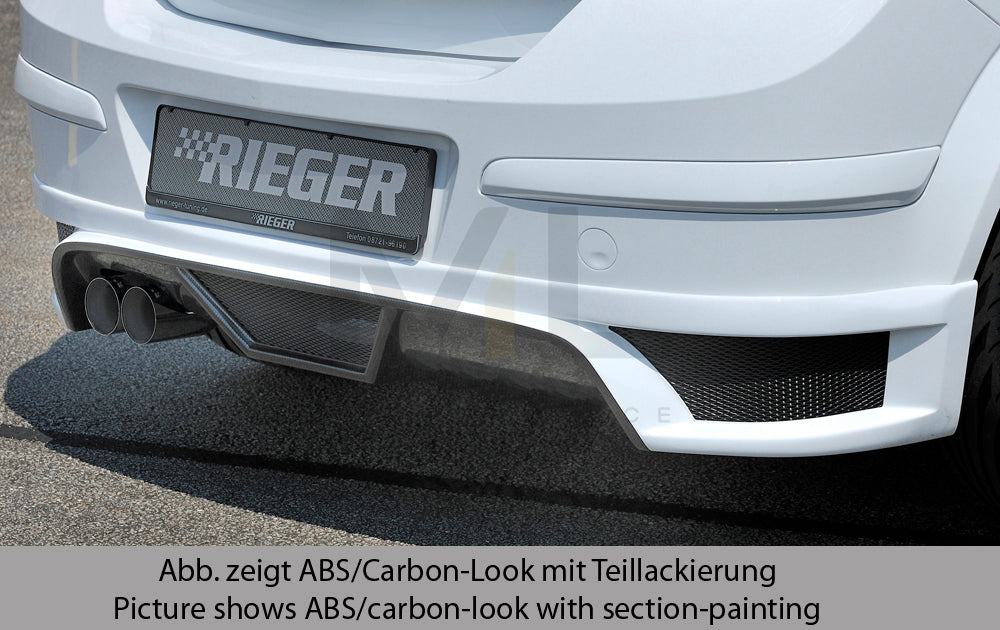 Rieger 00099333 Opel Astra H Rear Diffuser for Twin Tailpipe Left - Carbon-Look
