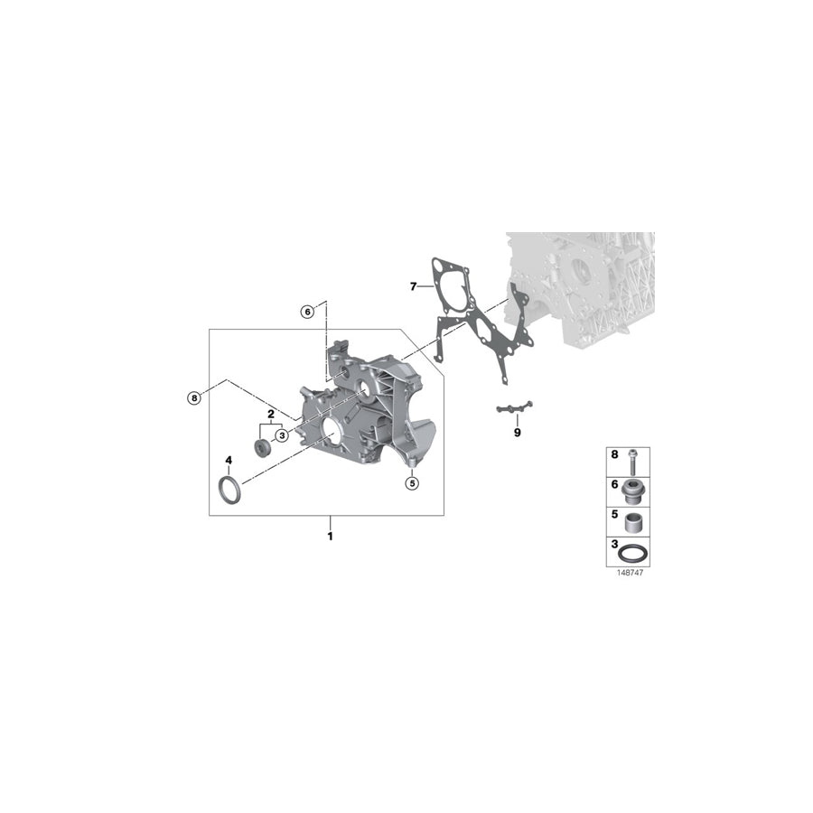 Genuine BMW 11147805740 E90 E70 Timing Case Cover, Bottom (Inc. X5 3.0d, X5 3.5d & 325d) |