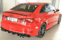 Rieger 00088186 Audi 8V A3 Rear Diffuser for Sport Tailpipe Left & Right - Glossy Black