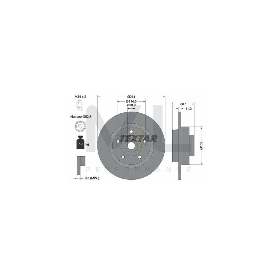 TEXTAR PRO 92232603 Brake Disc Solid, Coated, with integrated magnetic sensor ring, with wheel bearing | Performance Parts Direct Car Parts