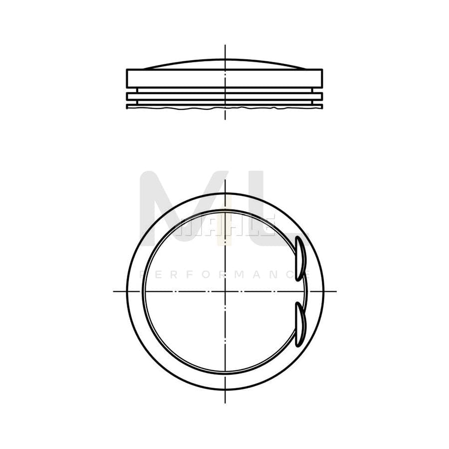 MAHLE ORIGINAL 028 PI 00128 000 Piston 82,51 mm, with piston ring carrier, without cooling duct | Performance Parts DirectCar Parts