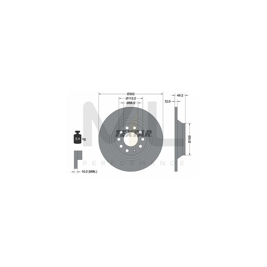 TEXTAR 92132500 Brake Disc for AUDI A6 Solid, without wheel hub, without wheel studs | Performance Parts Direct Car Parts