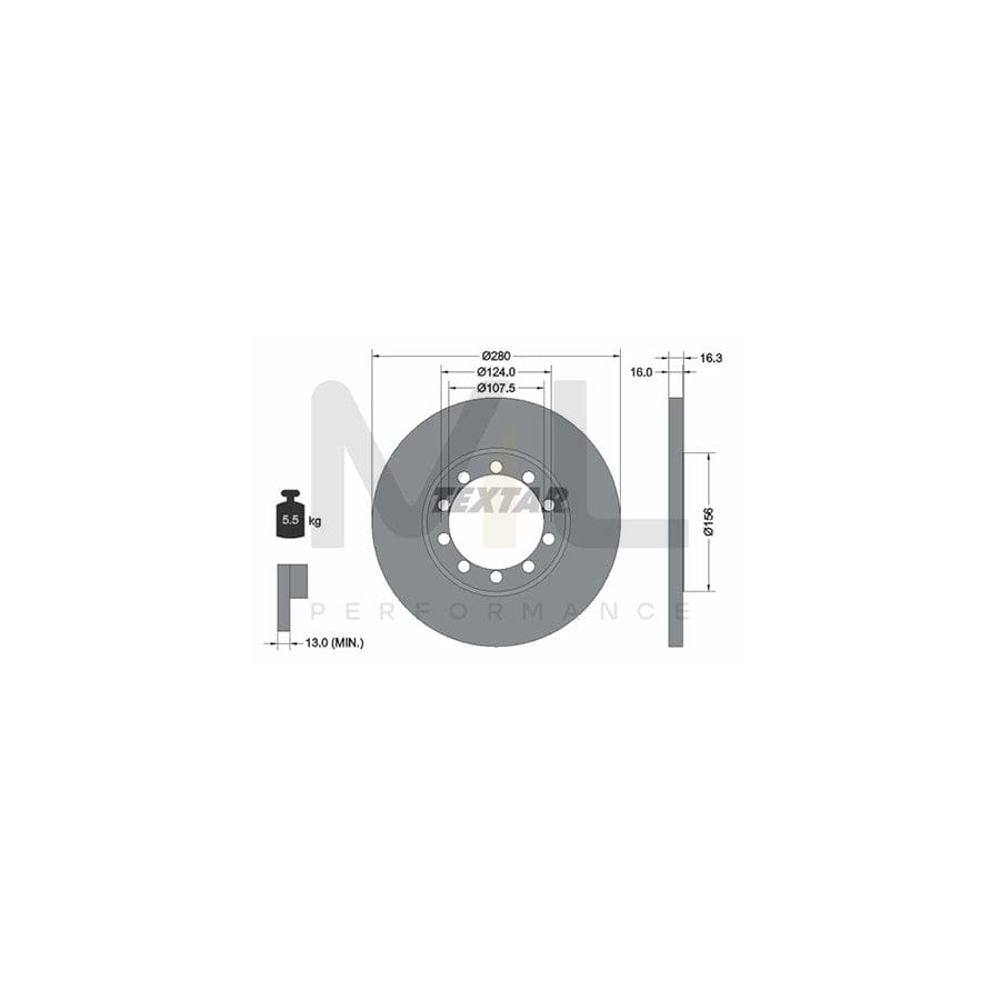 TEXTAR PRO 92152003 Brake Disc for FORD TRANSIT Solid, Coated, without wheel hub, without wheel studs | Performance Parts Direct Car Parts