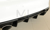Rieger 00088143 Audi 8V Rear Diffuser for Sport Tailpipe Left & Right (A3 & S3) - Glossy Black